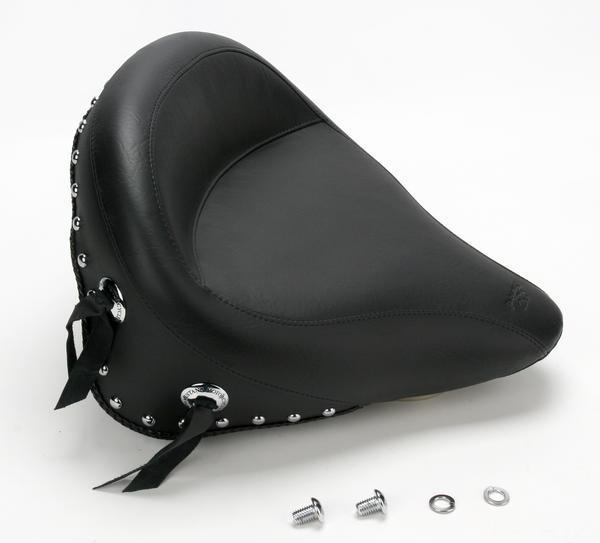 Mustang Vintage Wide Solo Seat - Chrome Studded Motorcycle Street - 75094