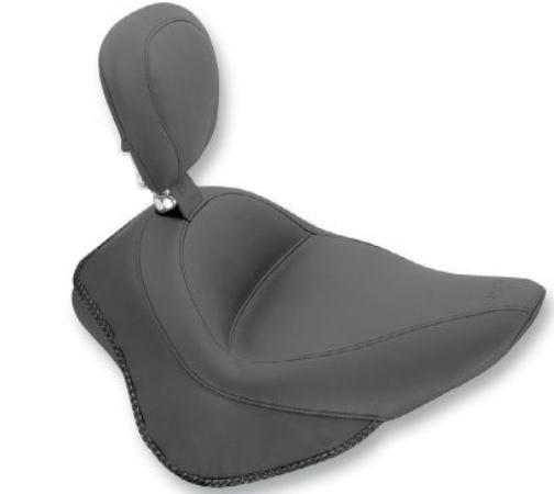 Mustang Wide Touring Solo Seat With Removable Backrest - No Studs